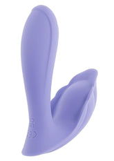 Playboy Lilac Fantasy Rechargeable Silicone Tapping Dual Vibrator with Remote - Purple